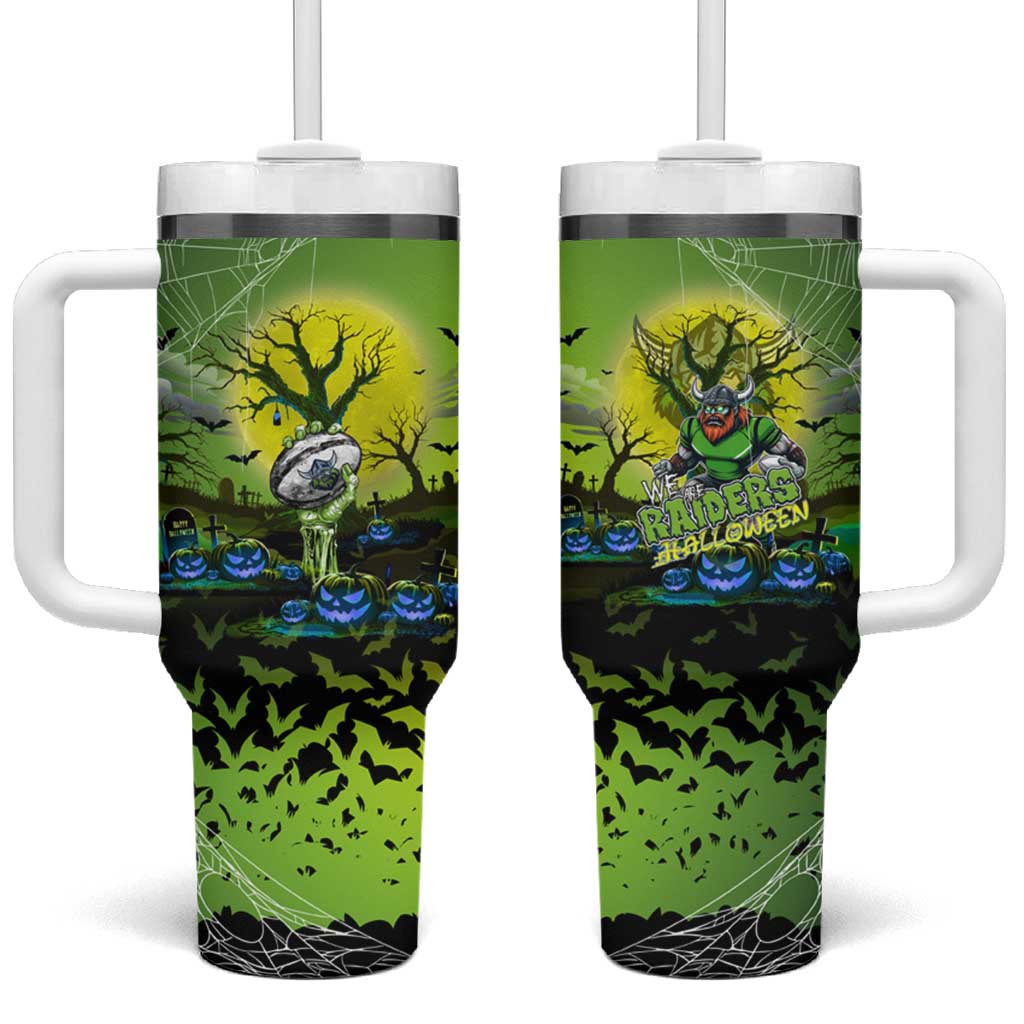 We Are Raiders Halloween Tumbler With Handle Pumpkin Scary Spooky Season - Aussie Hoodie