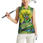 We Are Raiders Halloween Women Sleeveless Polo Shirt Pumpkin Scary Spooky Season - Aussie Hoodie