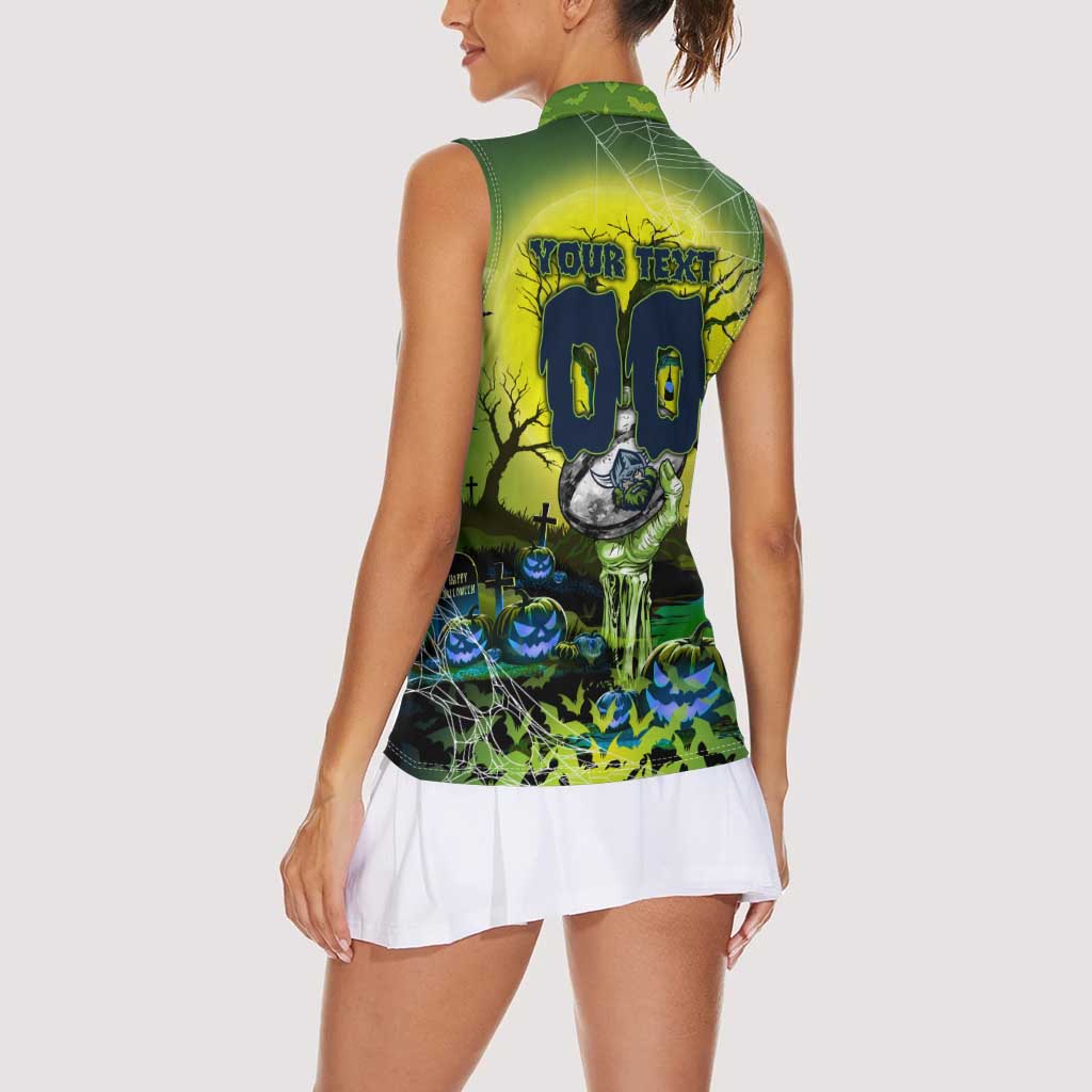 We Are Raiders Halloween Women Sleeveless Polo Shirt Pumpkin Scary Spooky Season - Aussie Hoodie