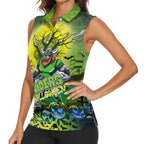 We Are Raiders Halloween Women Sleeveless Polo Shirt Pumpkin Scary Spooky Season - Aussie Hoodie