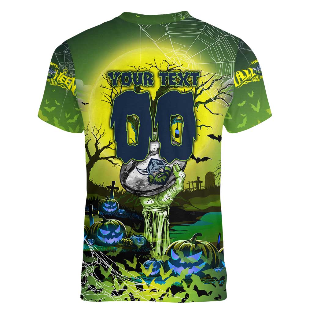 We Are Raiders Halloween Women V-Neck T-Shirt Pumpkin Scary Spooky Season - Aussie Hoodie