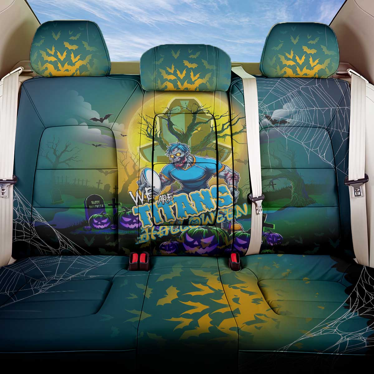 We Are Titans Halloween Back Car Seat Cover Pumpkin Scary Spooky Season - Aussie Hoodie
