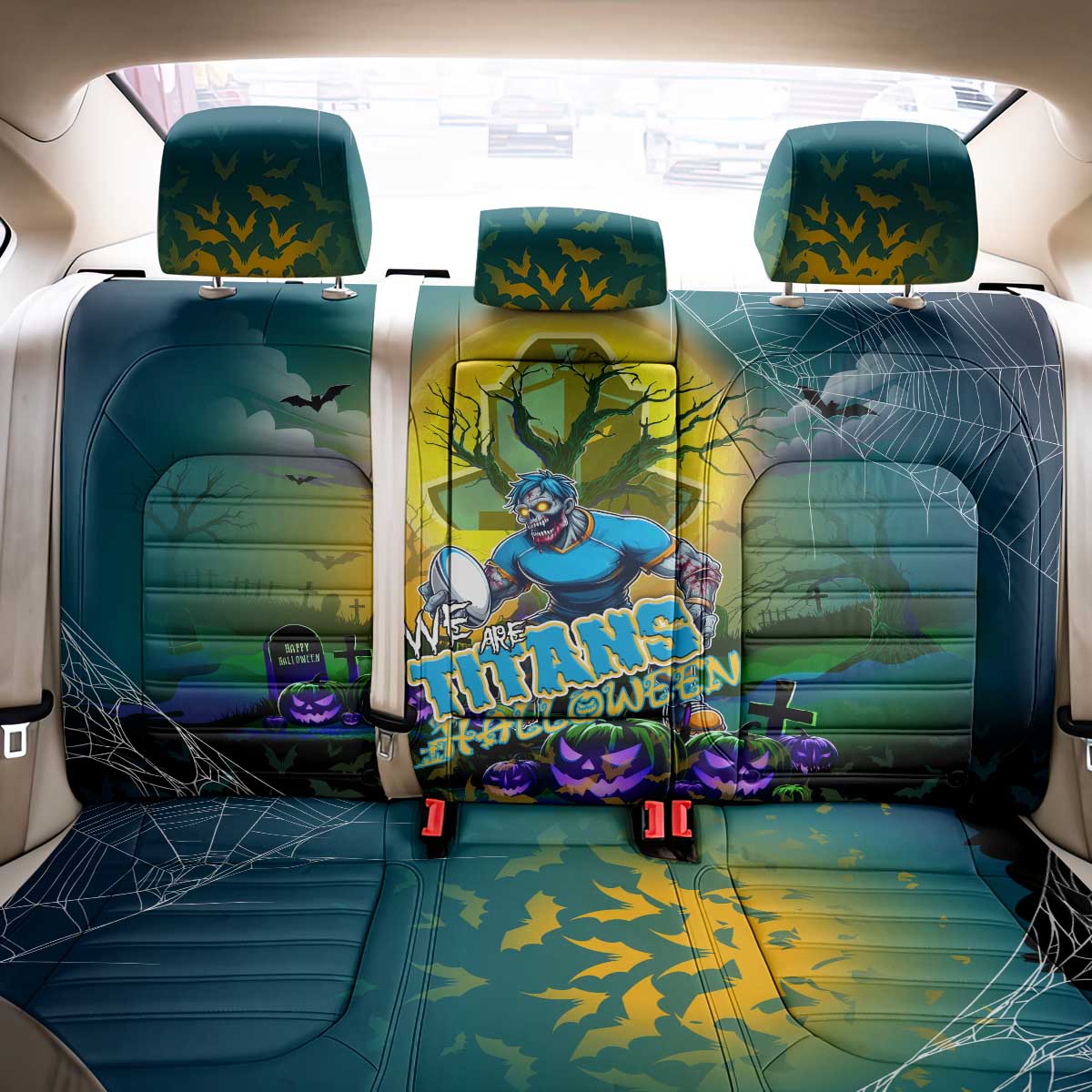 We Are Titans Halloween Back Car Seat Cover Pumpkin Scary Spooky Season - Aussie Hoodie