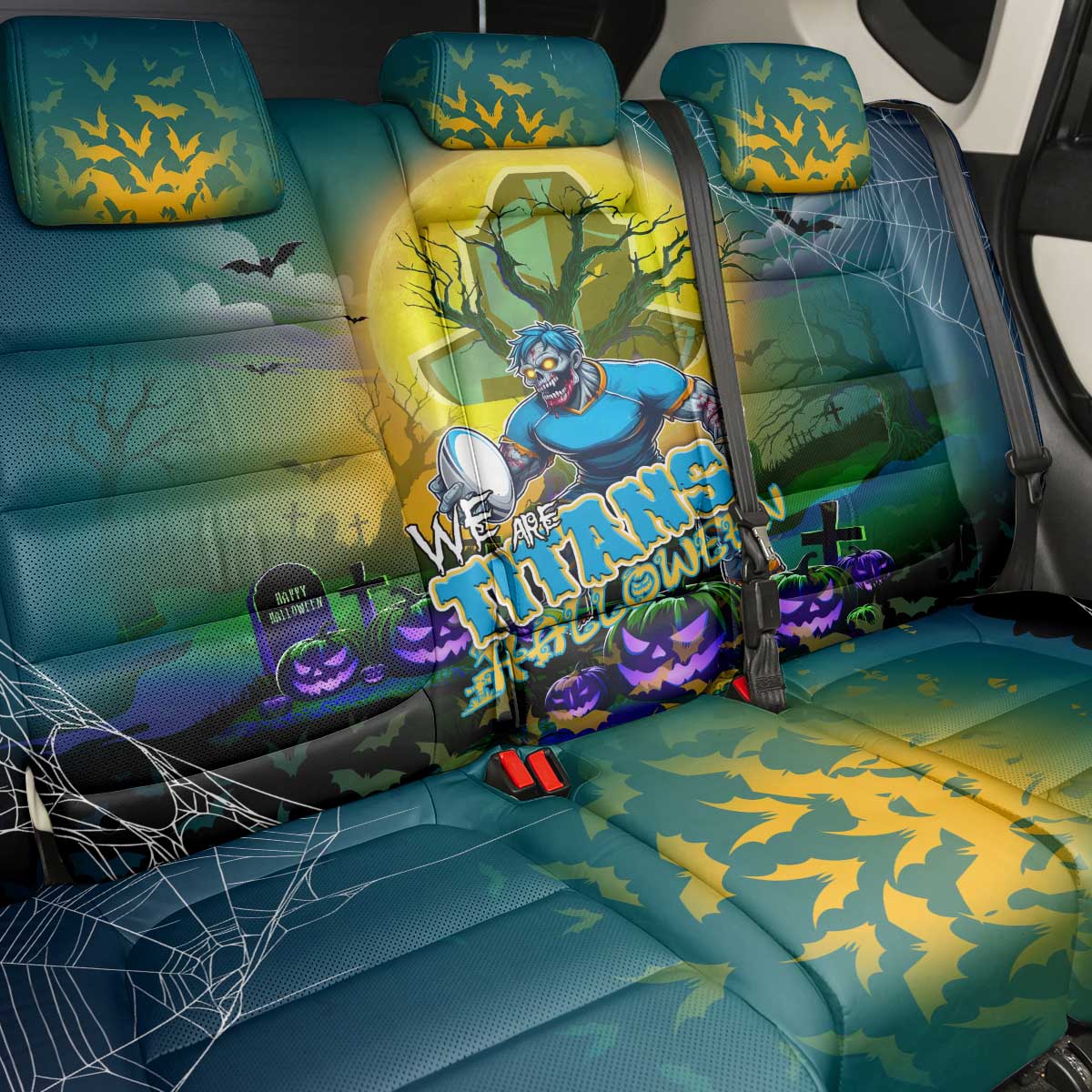 We Are Titans Halloween Back Car Seat Cover Pumpkin Scary Spooky Season - Aussie Hoodie