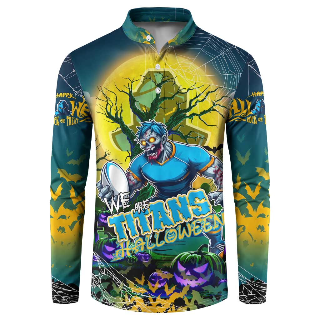 We Are Titans Halloween Button Sweatshirt Pumpkin Scary Spooky Season - Aussie Hoodie