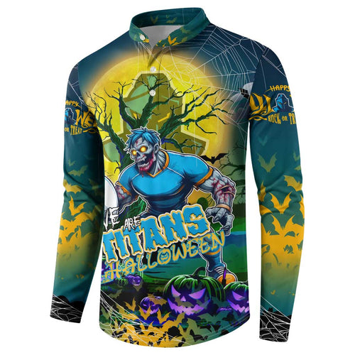 We Are Titans Halloween Button Sweatshirt Pumpkin Scary Spooky Season - Aussie Hoodie