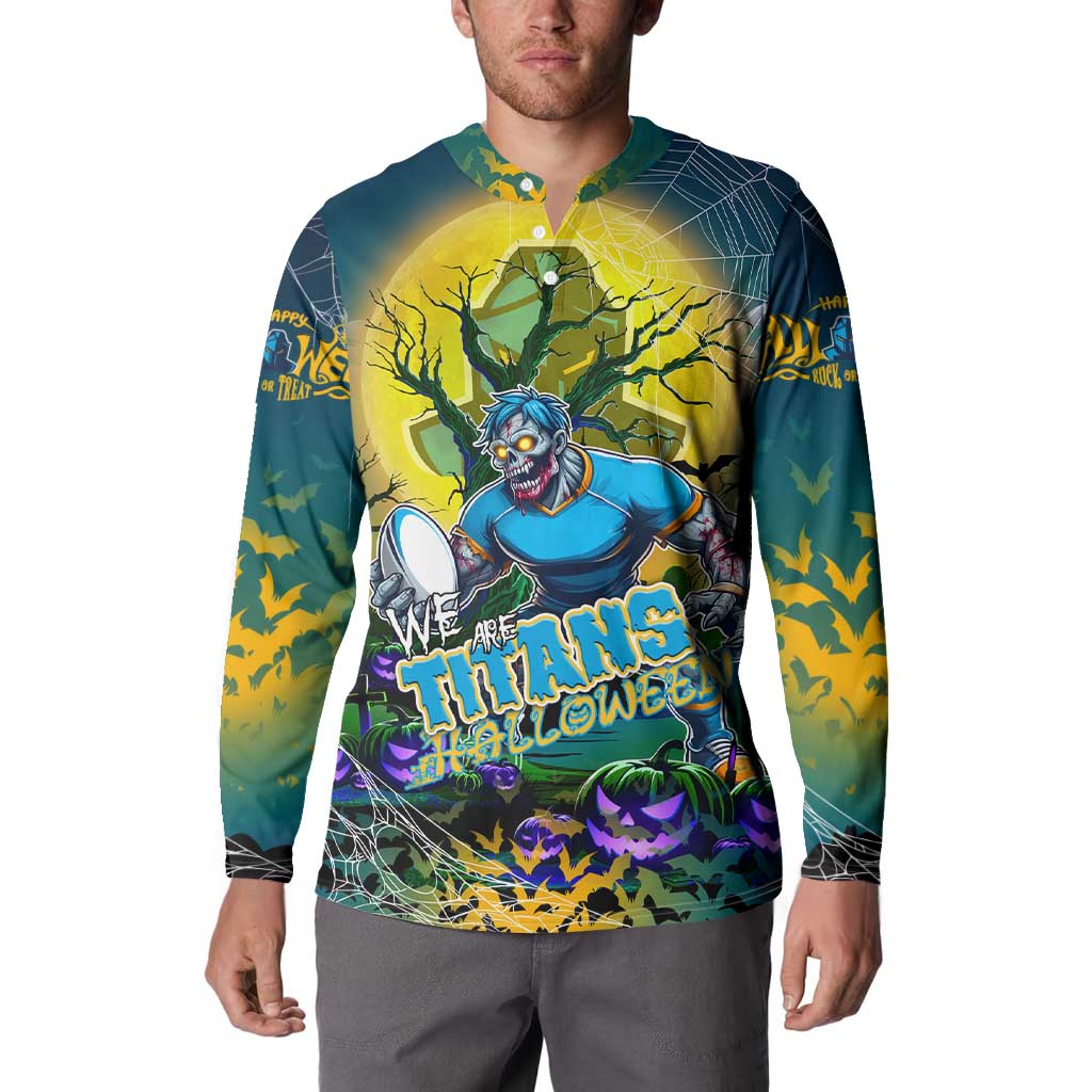 We Are Titans Halloween Button Sweatshirt Pumpkin Scary Spooky Season - Aussie Hoodie