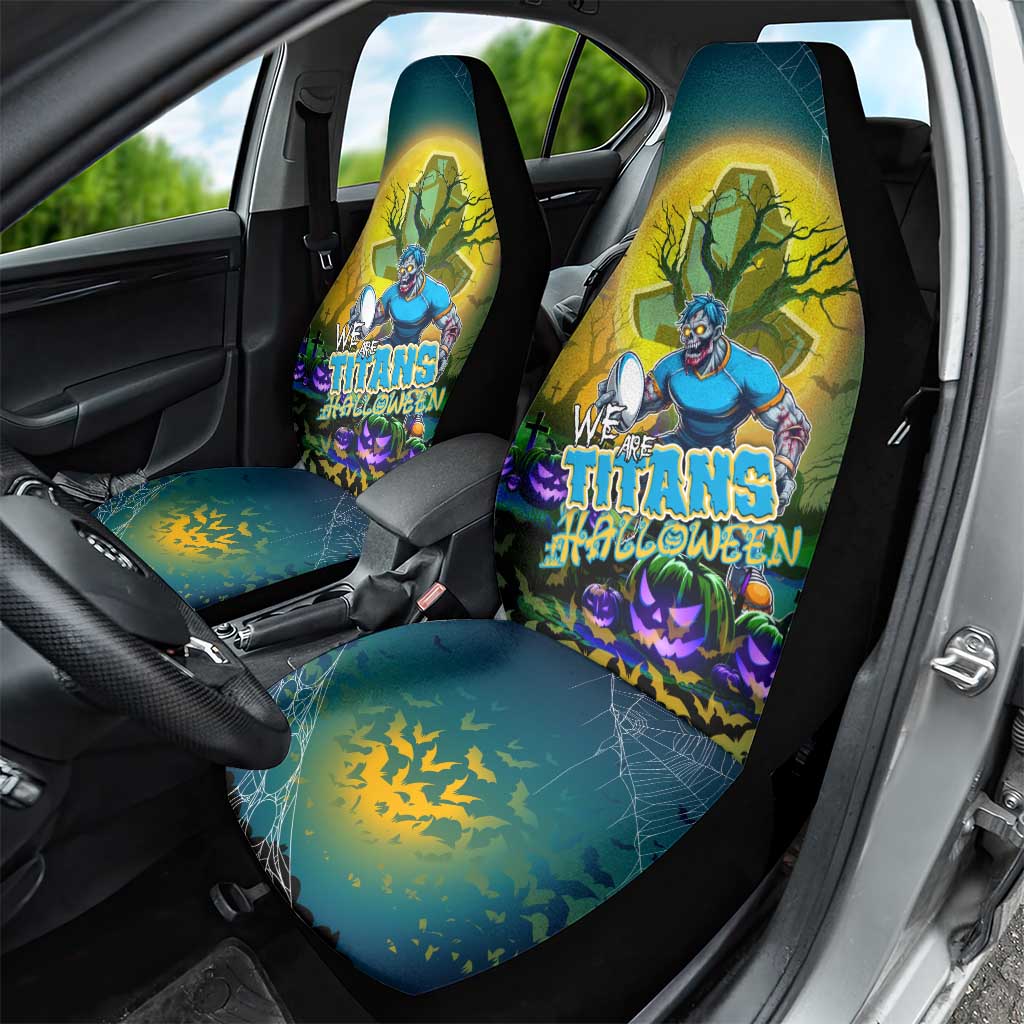 We Are Titans Halloween Car Seat Cover Pumpkin Scary Spooky Season - Aussie Hoodie