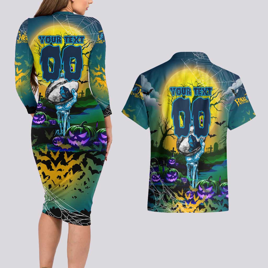 We Are Titans Halloween Couples Matching Long Sleeve Bodycon Dress and Hawaiian Shirt Pumpkin Scary Spooky Season - Aussie Hoodie
