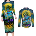 We Are Titans Halloween Couples Matching Long Sleeve Bodycon Dress and Long Sleeve Button Shirt Pumpkin Scary Spooky Season - Aussie Hoodie
