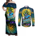 We Are Titans Halloween Couples Matching Off Shoulder Maxi Dress and Long Sleeve Button Shirt Pumpkin Scary Spooky Season - Aussie Hoodie
