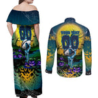 We Are Titans Halloween Couples Matching Off Shoulder Maxi Dress and Long Sleeve Button Shirt Pumpkin Scary Spooky Season - Aussie Hoodie