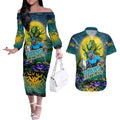 We Are Titans Halloween Couples Matching Off The Shoulder Long Sleeve Dress and Hawaiian Shirt Pumpkin Scary Spooky Season - Aussie Hoodie