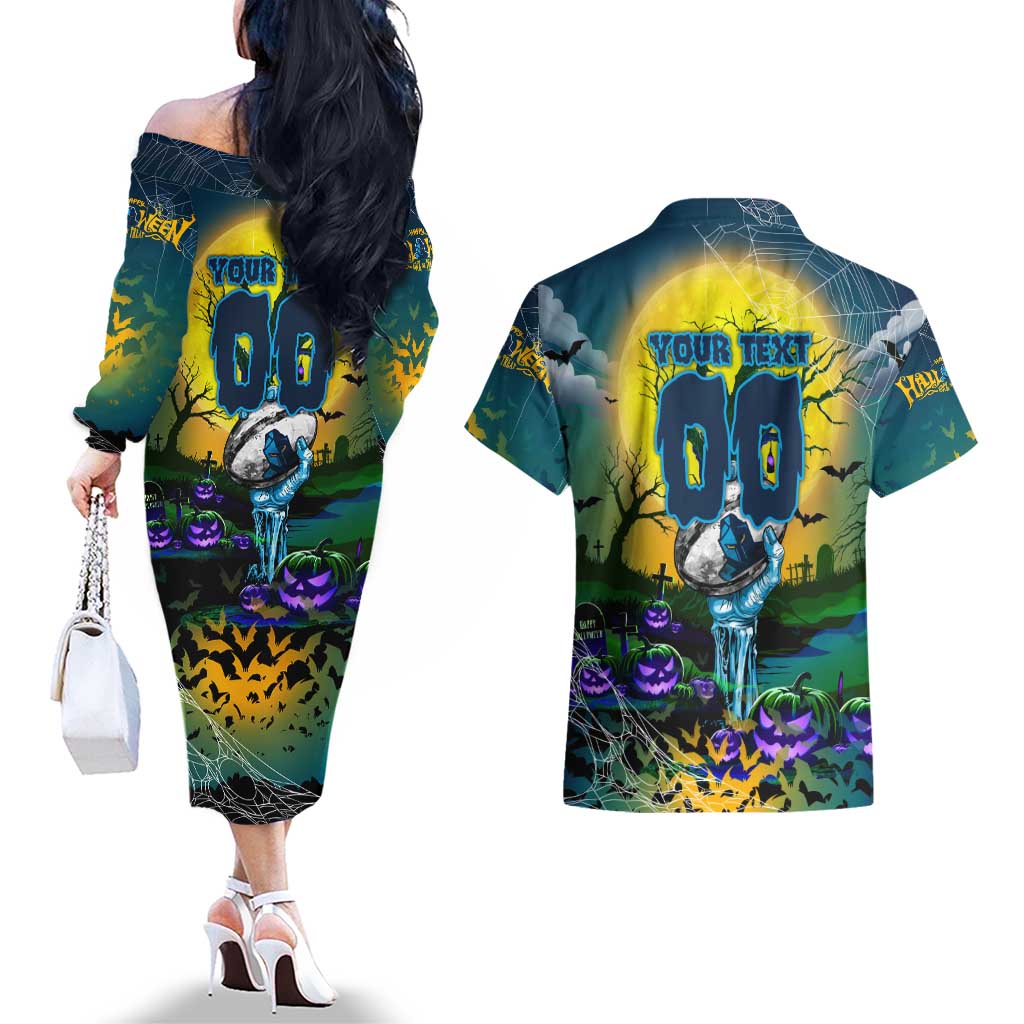 We Are Titans Halloween Couples Matching Off The Shoulder Long Sleeve Dress and Hawaiian Shirt Pumpkin Scary Spooky Season - Aussie Hoodie