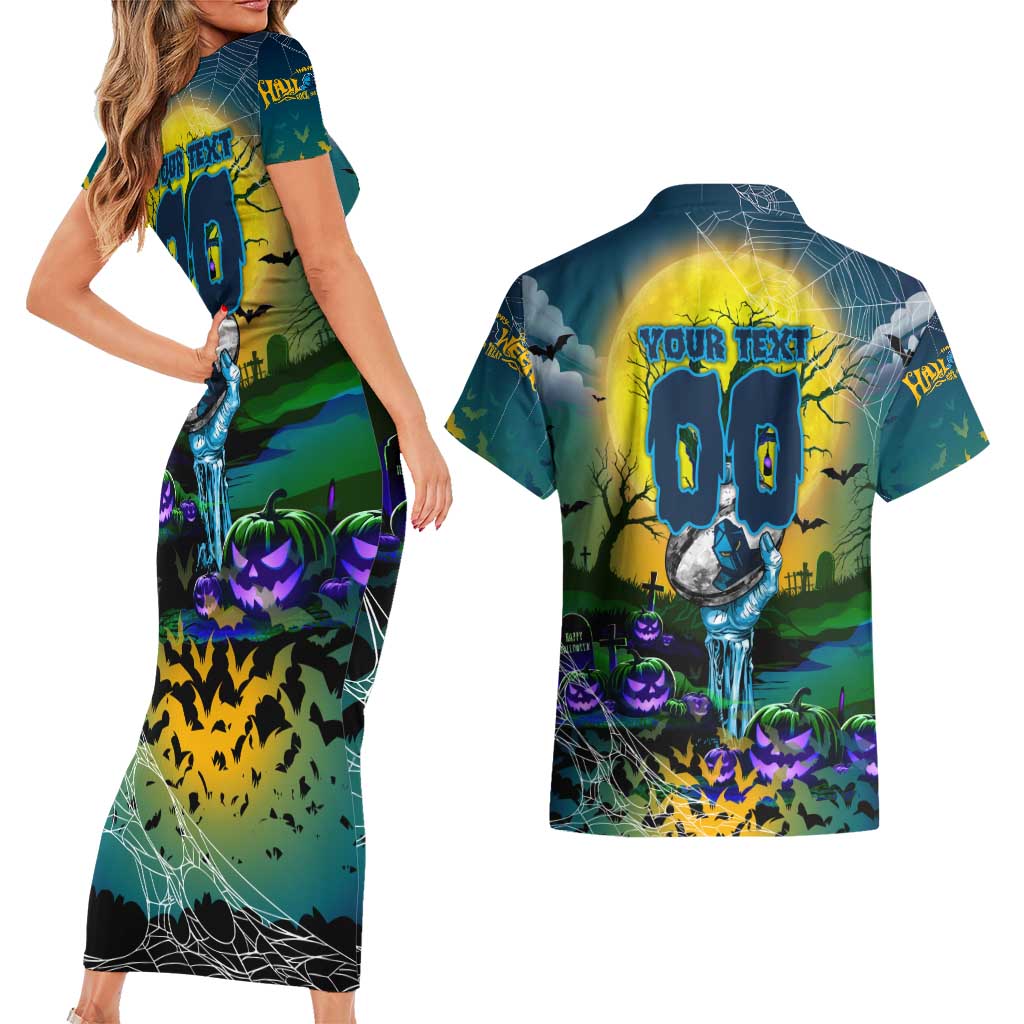 We Are Titans Halloween Couples Matching Short Sleeve Bodycon Dress and Hawaiian Shirt Pumpkin Scary Spooky Season - Aussie Hoodie