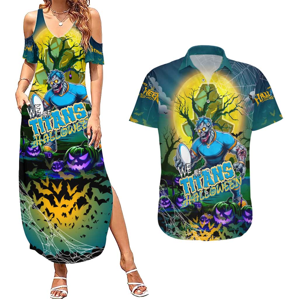 We Are Titans Halloween Couples Matching Summer Maxi Dress and Hawaiian Shirt Pumpkin Scary Spooky Season - Aussie Hoodie