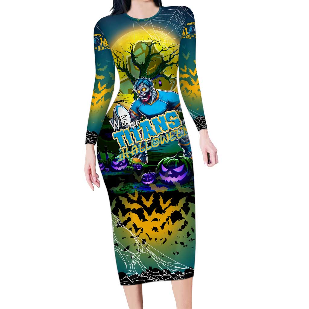 We Are Titans Halloween Family Matching Long Sleeve Bodycon Dress and Hawaiian Shirt Pumpkin Scary Spooky Season - Aussie Hoodie