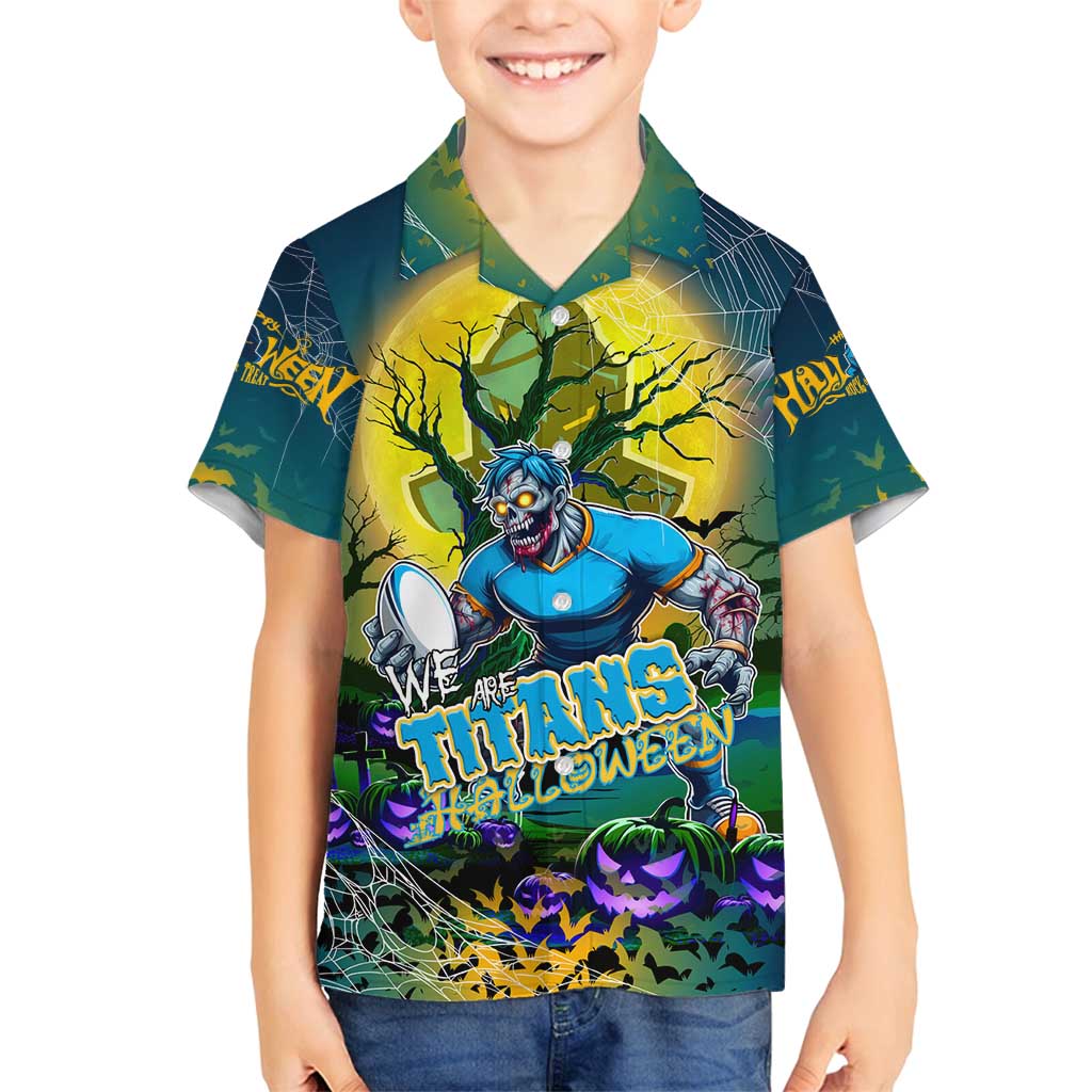 We Are Titans Halloween Family Matching Long Sleeve Bodycon Dress and Hawaiian Shirt Pumpkin Scary Spooky Season - Aussie Hoodie