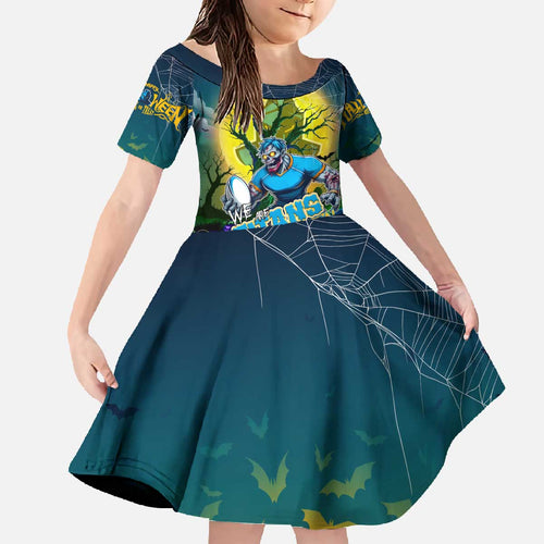 We Are Titans Halloween Family Matching Off The Shoulder Long Sleeve Dress and Hawaiian Shirt Pumpkin Scary Spooky Season - Aussie Hoodie