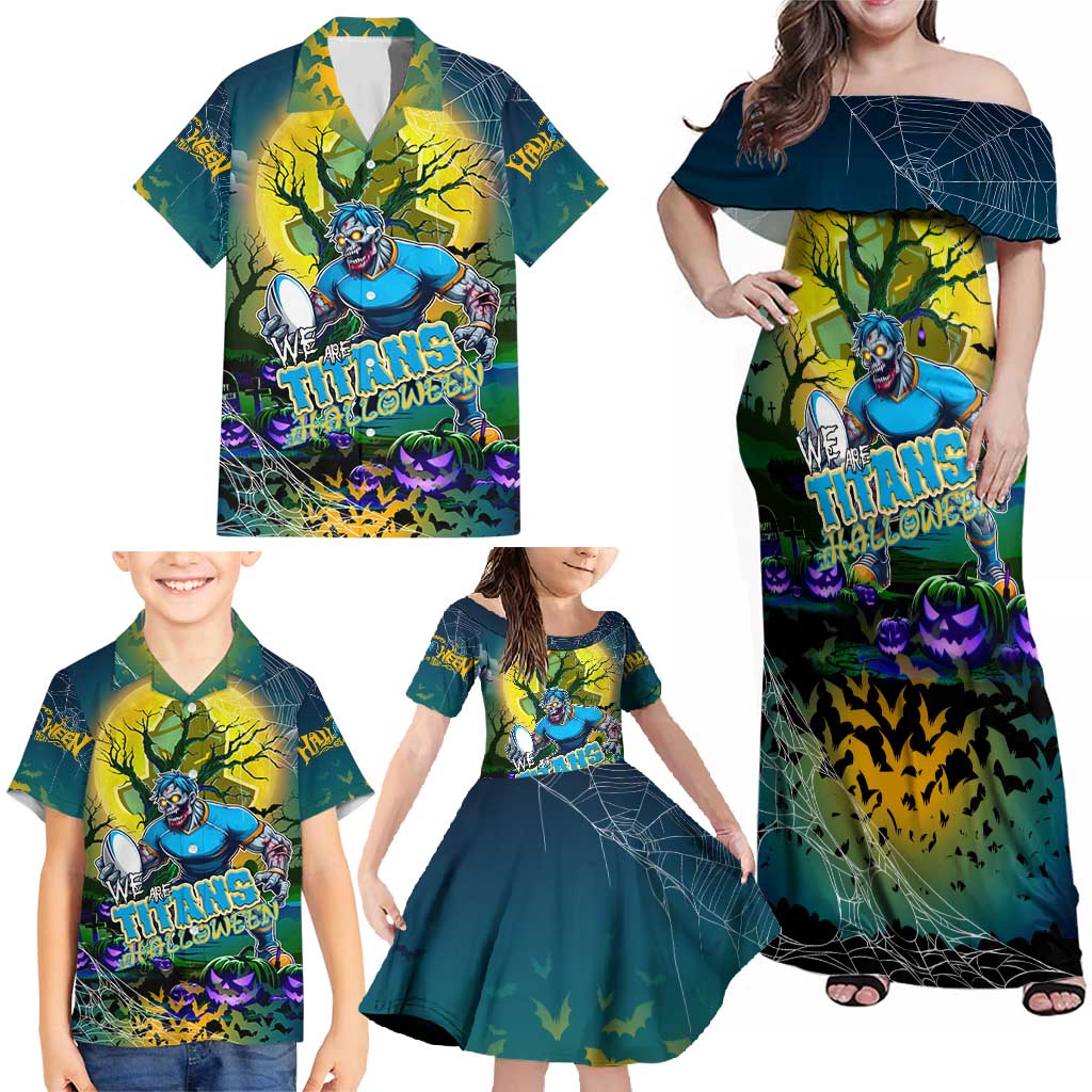 We Are Titans Halloween Family Matching Off Shoulder Maxi Dress and Hawaiian Shirt Pumpkin Scary Spooky Season - Aussie Hoodie