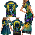 We Are Titans Halloween Family Matching Short Sleeve Bodycon Dress and Hawaiian Shirt Pumpkin Scary Spooky Season - Aussie Hoodie