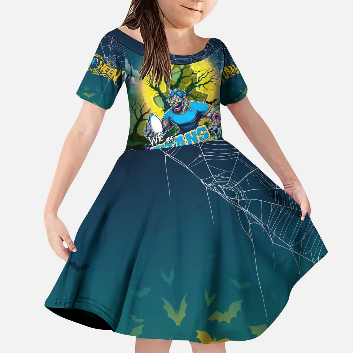 We Are Titans Halloween Kid Short Sleeve Dress Pumpkin Scary Spooky Season - Aussie Hoodie