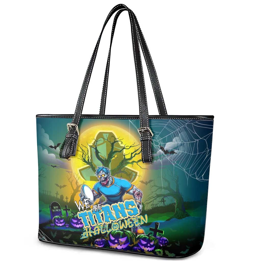 We Are Titans Halloween Leather Tote Bag Pumpkin Scary Spooky Season - Aussie Hoodie