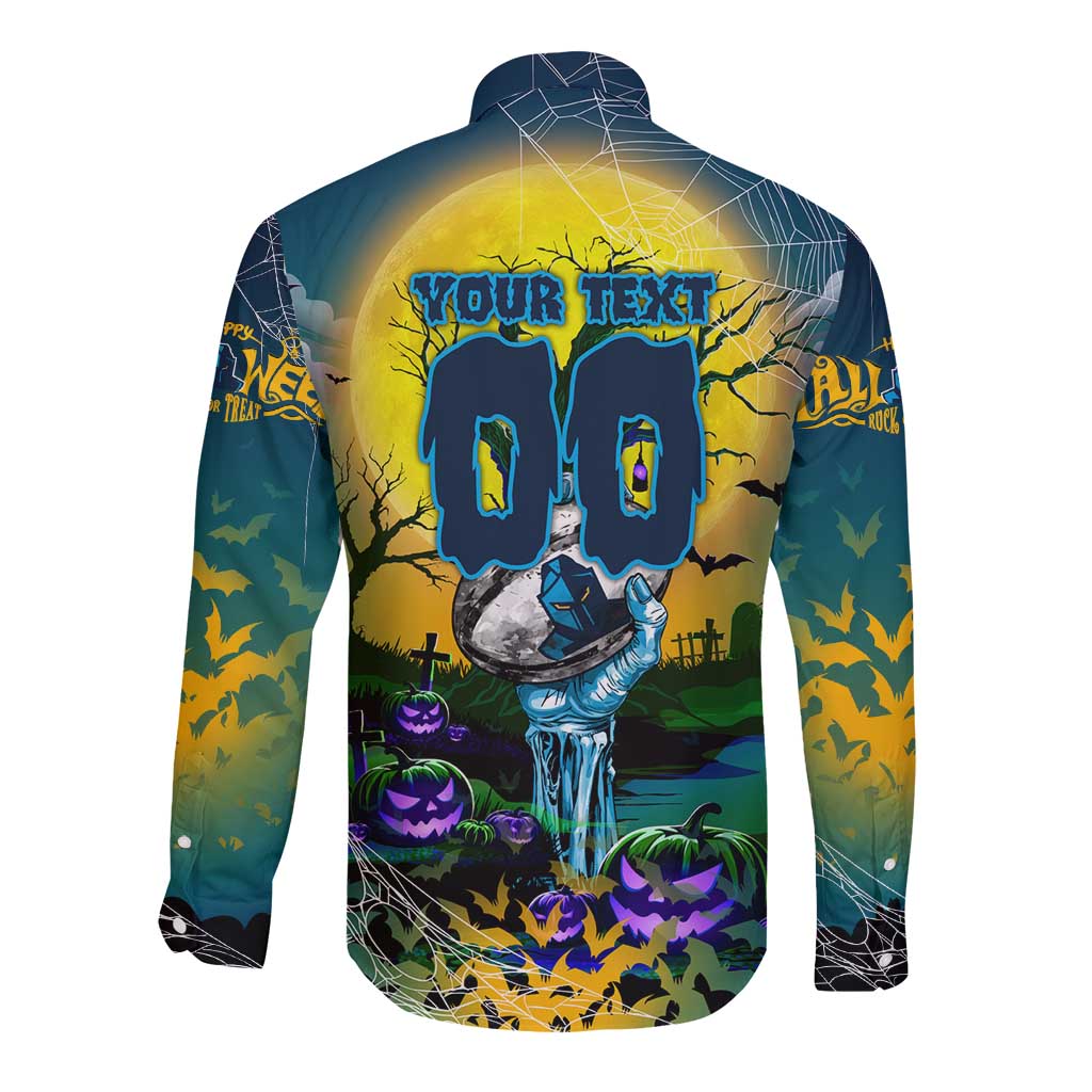 We Are Titans Halloween Long Sleeve Button Shirt Pumpkin Scary Spooky Season - Aussie Hoodie