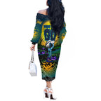 We Are Titans Halloween Off The Shoulder Long Sleeve Dress Pumpkin Scary Spooky Season - Aussie Hoodie