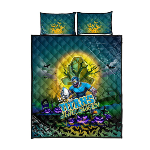 We Are Titans Halloween Quilt Bed Set Pumpkin Scary Spooky Season - Aussie Hoodie