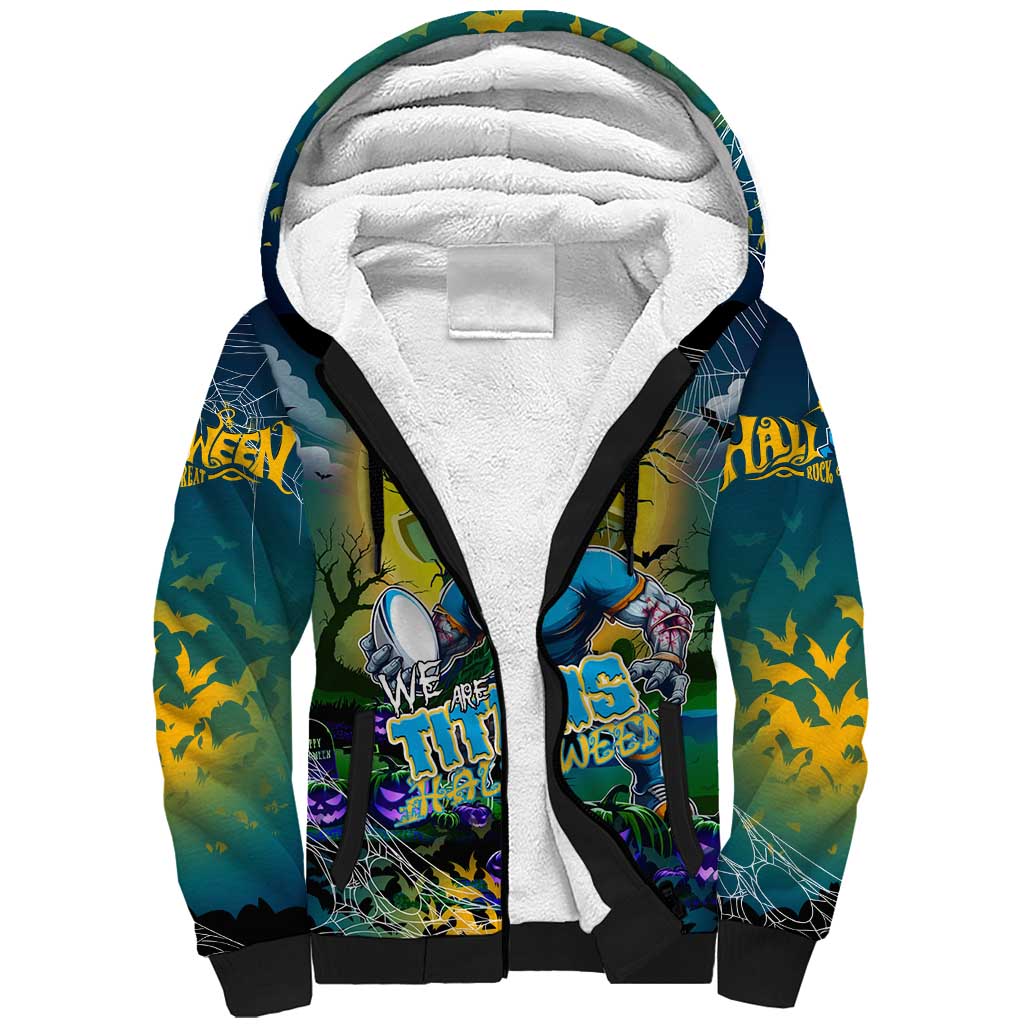 We Are Titans Halloween Sherpa Hoodie Pumpkin Scary Spooky Season - Aussie Hoodie