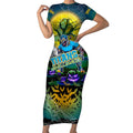 We Are Titans Halloween Short Sleeve Bodycon Dress Pumpkin Scary Spooky Season - Aussie Hoodie