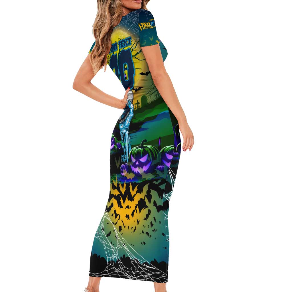 We Are Titans Halloween Short Sleeve Bodycon Dress Pumpkin Scary Spooky Season - Aussie Hoodie