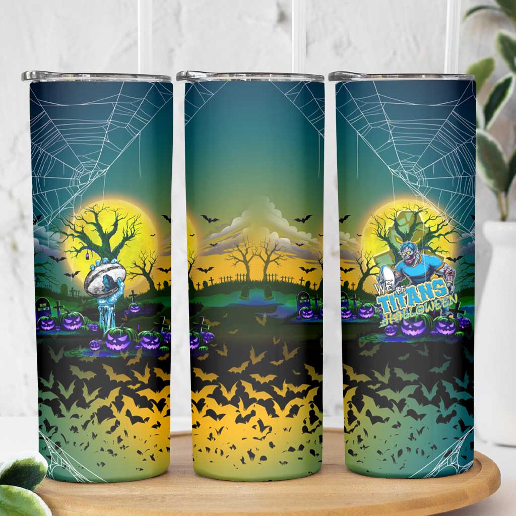 We Are Titans Halloween Skinny Tumbler Pumpkin Scary Spooky Season - Aussie Hoodie
