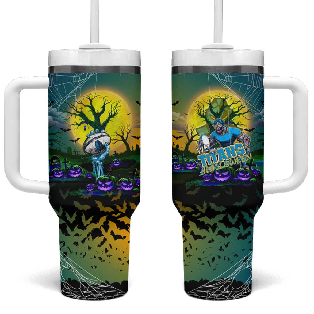 We Are Titans Halloween Tumbler With Handle Pumpkin Scary Spooky Season - Aussie Hoodie