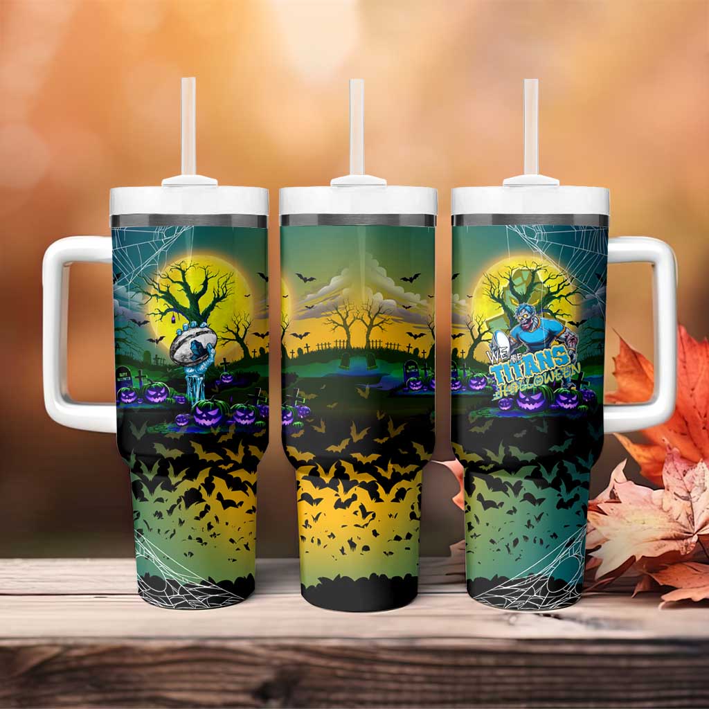 We Are Titans Halloween Tumbler With Handle Pumpkin Scary Spooky Season - Aussie Hoodie