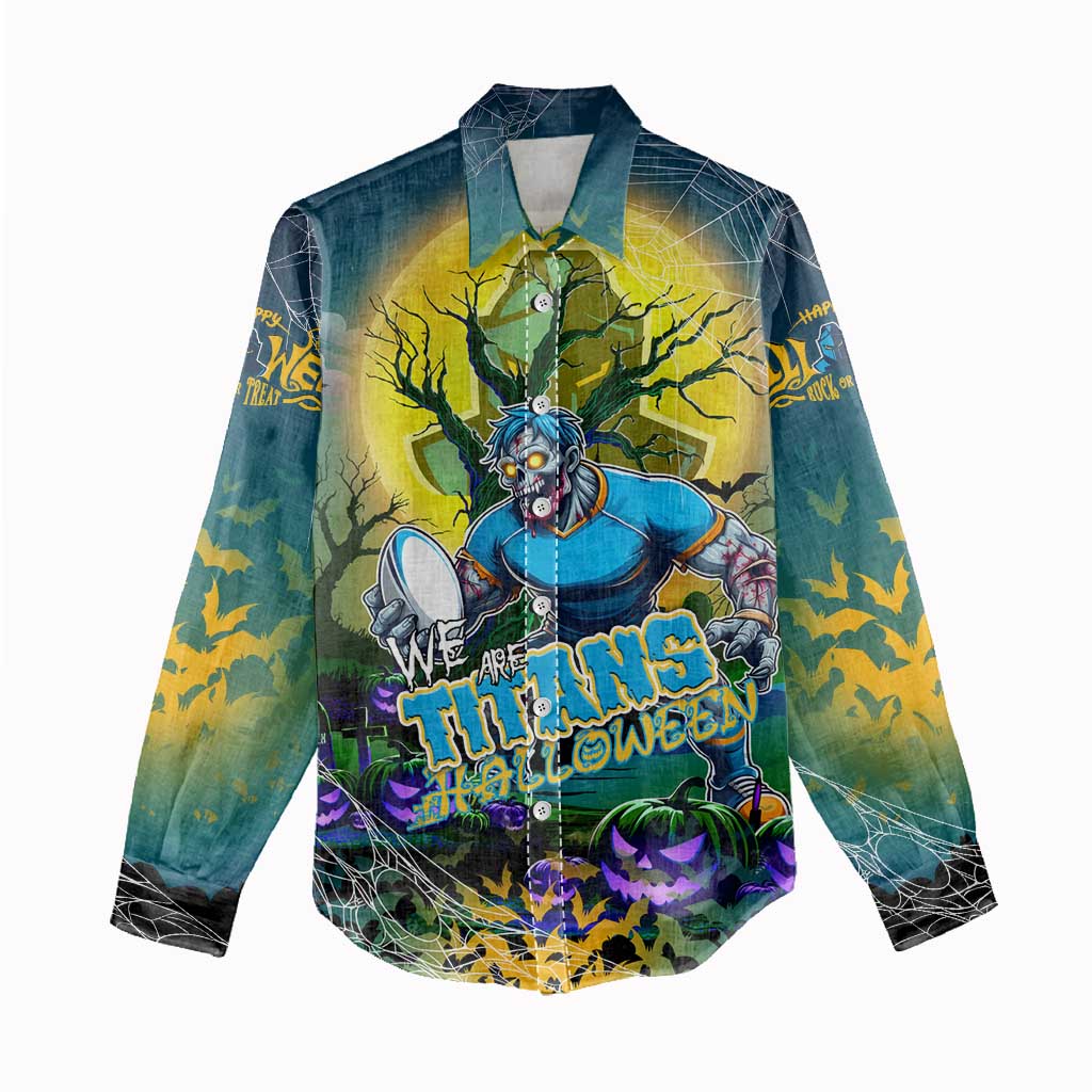 We Are Titans Halloween Women Casual Shirt Pumpkin Scary Spooky Season - Aussie Hoodie