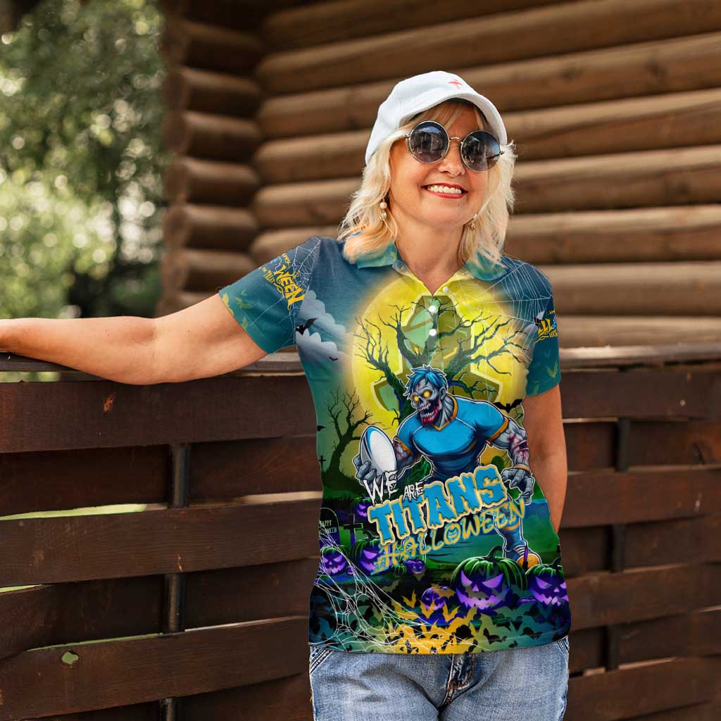 We Are Titans Halloween Women Polo Shirt Pumpkin Scary Spooky Season - Aussie Hoodie
