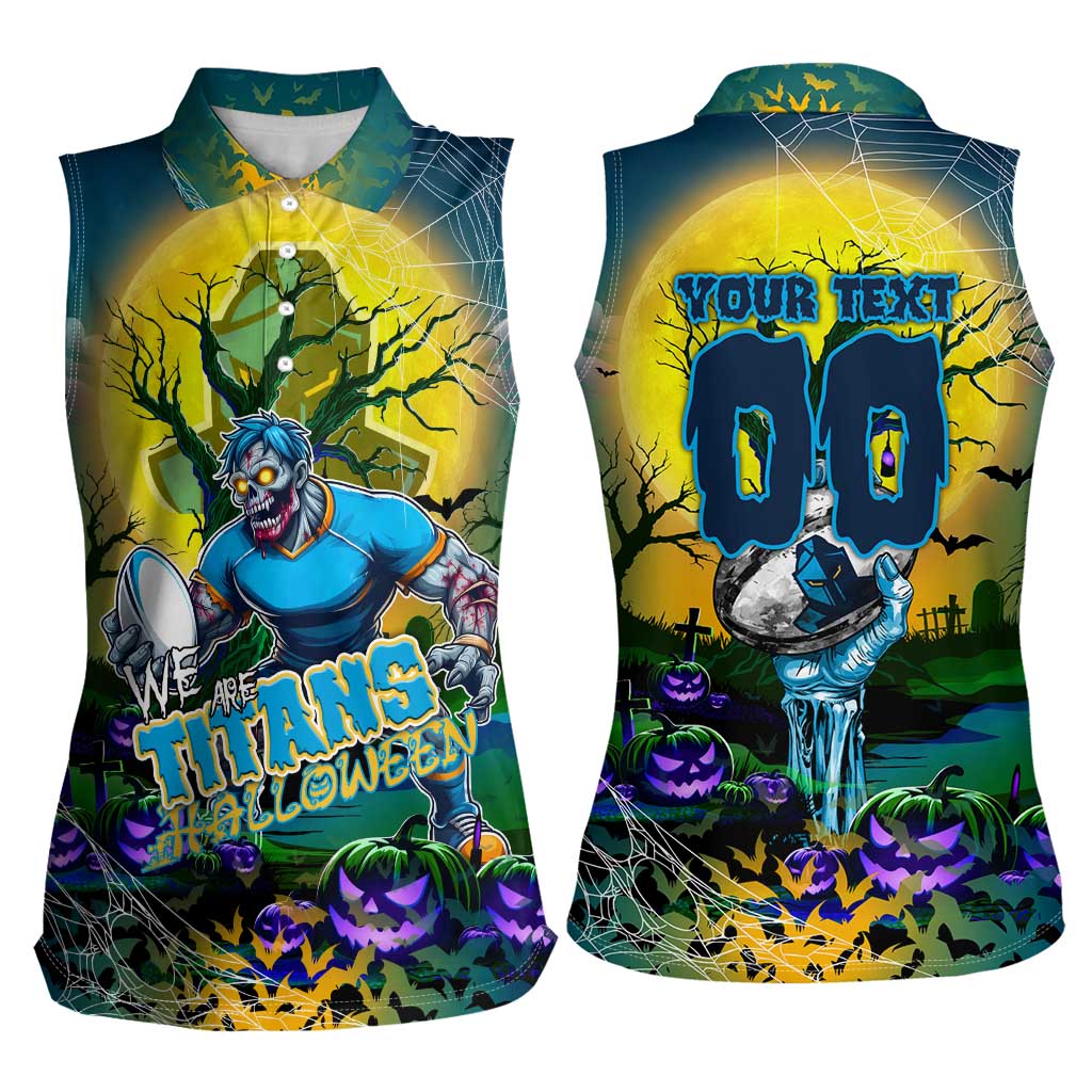 We Are Titans Halloween Women Sleeveless Polo Shirt Pumpkin Scary Spooky Season - Aussie Hoodie
