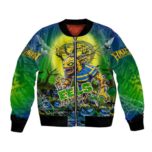 We Are Eels Halloween Bomber Jacket Pumpkin Scary Spooky Season - Aussie Hoodie