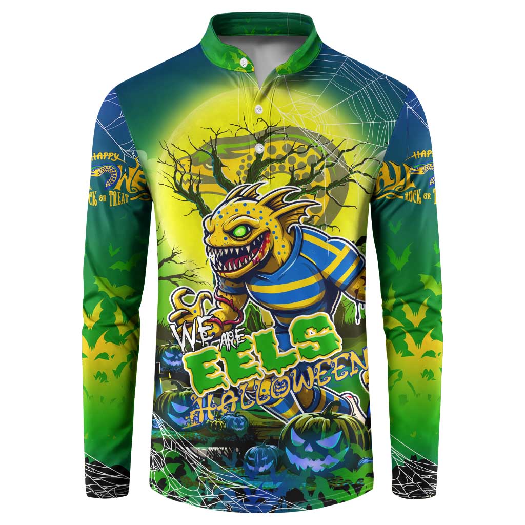 We Are Eels Halloween Button Sweatshirt Pumpkin Scary Spooky Season - Aussie Hoodie