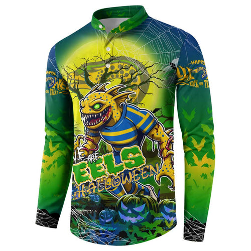 We Are Eels Halloween Button Sweatshirt Pumpkin Scary Spooky Season - Aussie Hoodie