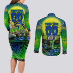 We Are Eels Halloween Couples Matching Long Sleeve Bodycon Dress and Long Sleeve Button Shirt Pumpkin Scary Spooky Season - Aussie Hoodie
