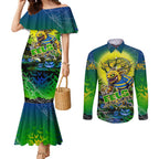 We Are Eels Halloween Couples Matching Mermaid Dress and Long Sleeve Button Shirt Pumpkin Scary Spooky Season - Aussie Hoodie