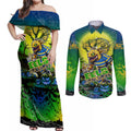 We Are Eels Halloween Couples Matching Off Shoulder Maxi Dress and Long Sleeve Button Shirt Pumpkin Scary Spooky Season - Aussie Hoodie