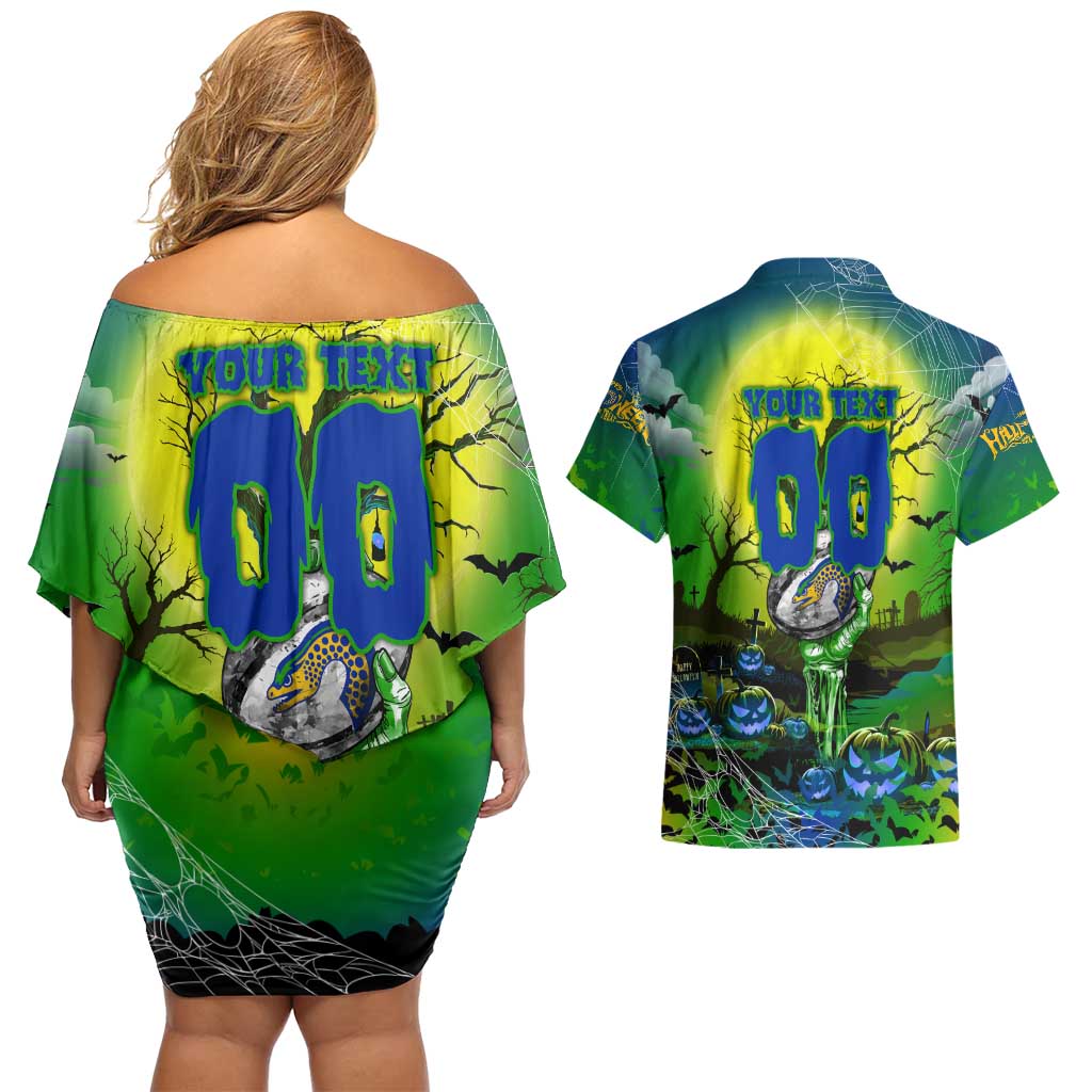 We Are Eels Halloween Couples Matching Off Shoulder Short Dress and Hawaiian Shirt Pumpkin Scary Spooky Season - Aussie Hoodie
