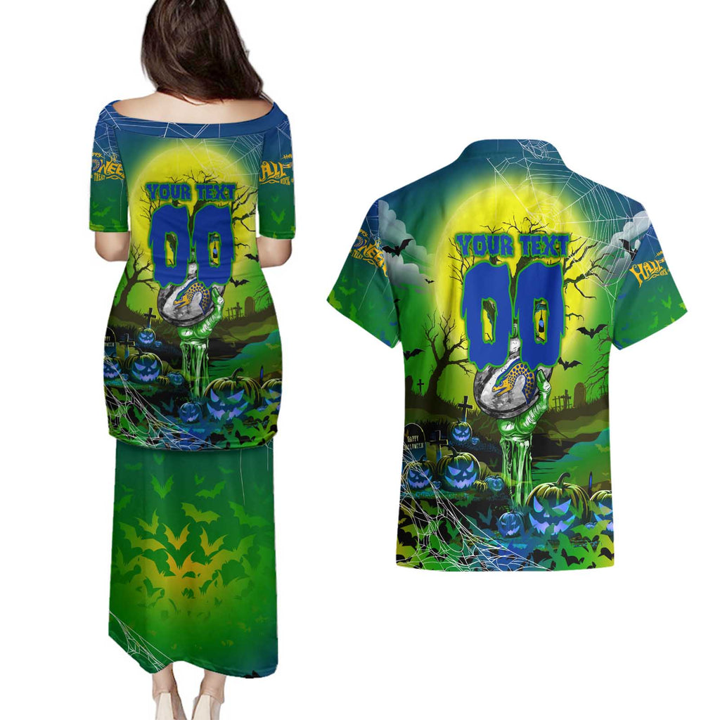 We Are Eels Halloween Couples Matching Puletasi and Hawaiian Shirt Pumpkin Scary Spooky Season - Aussie Hoodie