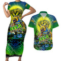 We Are Eels Halloween Couples Matching Short Sleeve Bodycon Dress and Hawaiian Shirt Pumpkin Scary Spooky Season - Aussie Hoodie