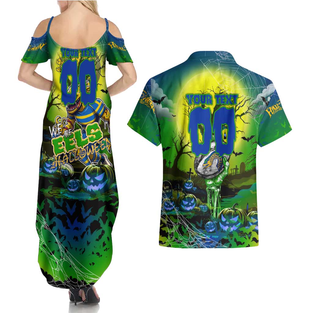 We Are Eels Halloween Couples Matching Summer Maxi Dress and Hawaiian Shirt Pumpkin Scary Spooky Season - Aussie Hoodie