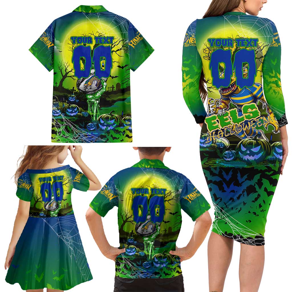 We Are Eels Halloween Family Matching Long Sleeve Bodycon Dress and Hawaiian Shirt Pumpkin Scary Spooky Season - Aussie Hoodie